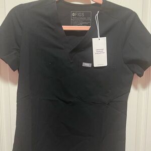 Figs Black Catarina Scrub Top
